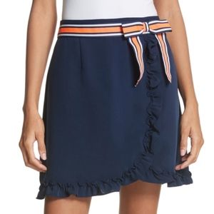New Ted Baker Xzenia Skirt Blue Bow Ruffle SZ 3